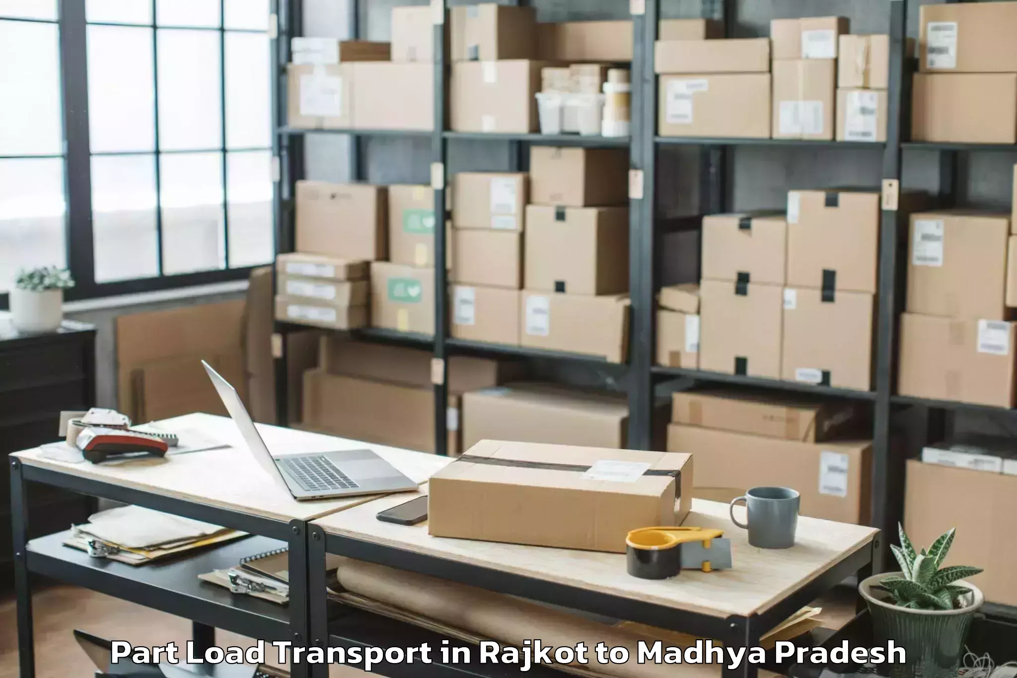 Trusted Rajkot to Pandhana Part Load Transport